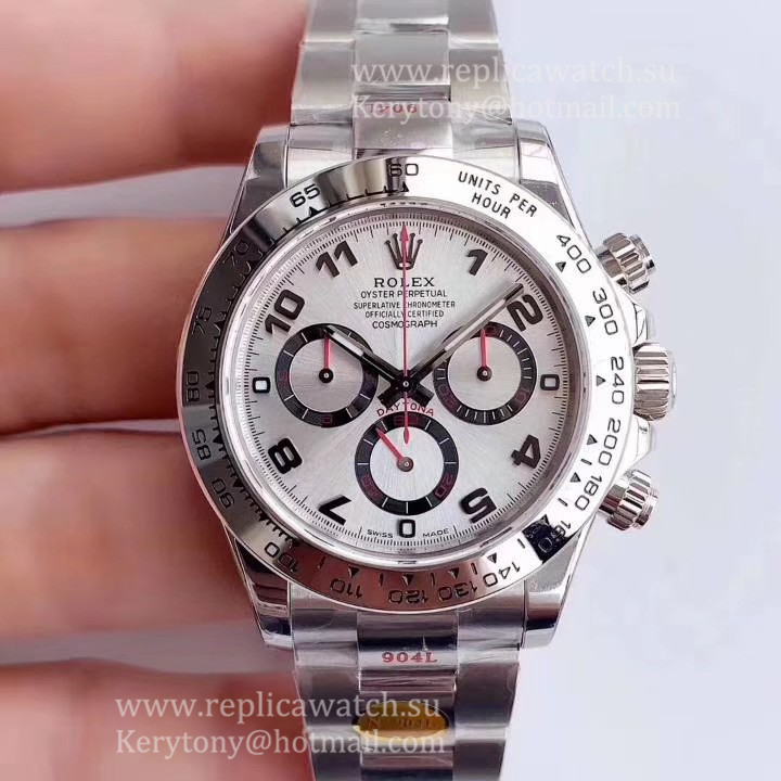 Replica R01ex Daytona 116509 2020 Noob Factory V3 SS 904L Silver Dial 4130