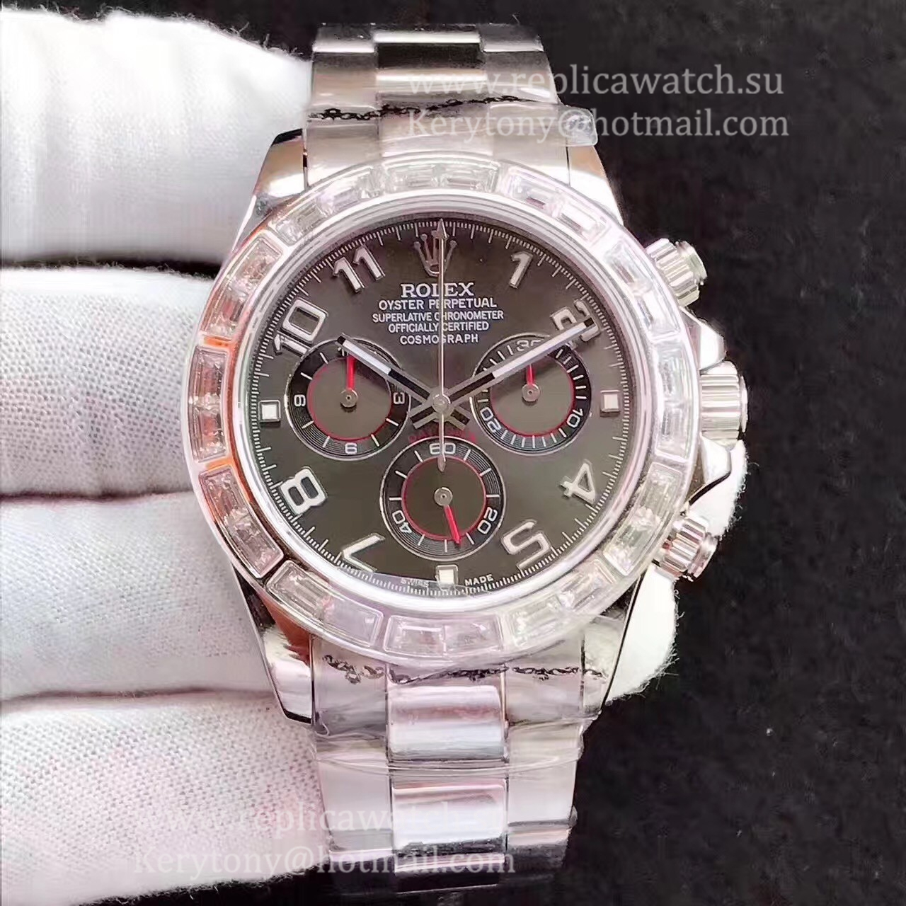 Fake R01ex Daytona  116599 JF SS & D1am0nds Anthracite Dial 7750