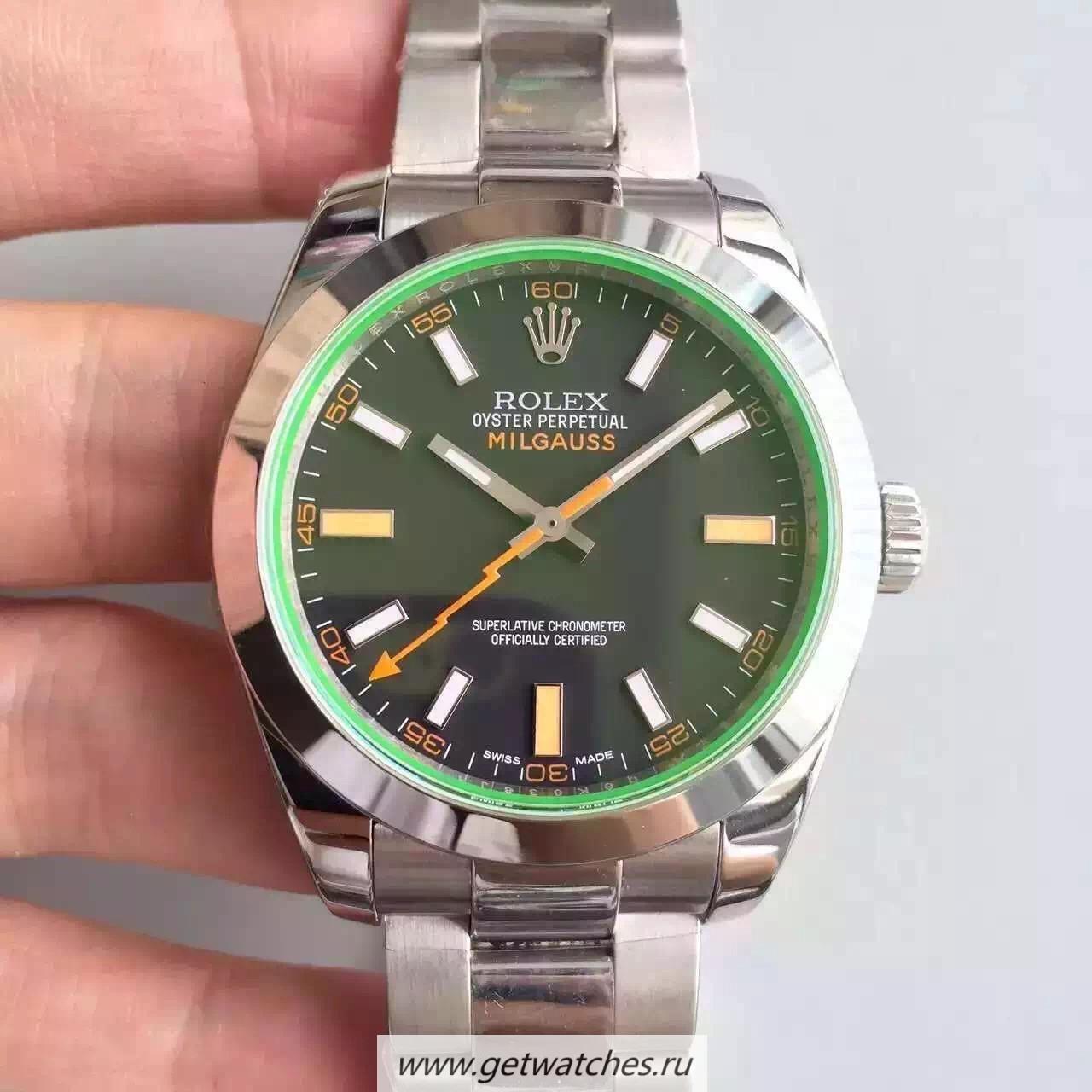 Shop R01ex Milgauss 116400 GV JF SS Black Dial 2836