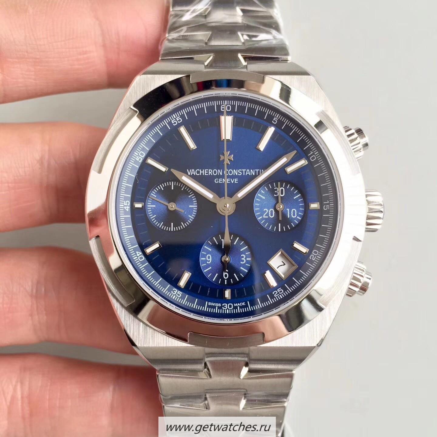 Shop Vacheron C0nstan1n Overseas Chrono 5500V/110A-B148 JF SS Blue Dial 5200